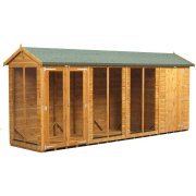 Power 16x4 Apex Summer House with 4ft Side Store